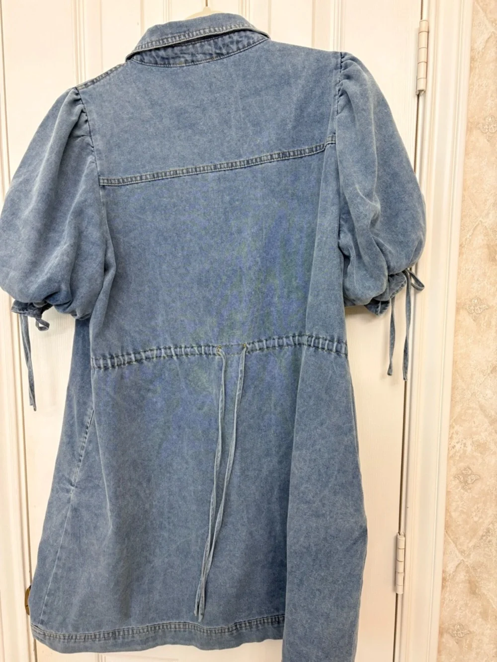 entro Denim Mini Dress in Faded Blue - Picture 4 of 4